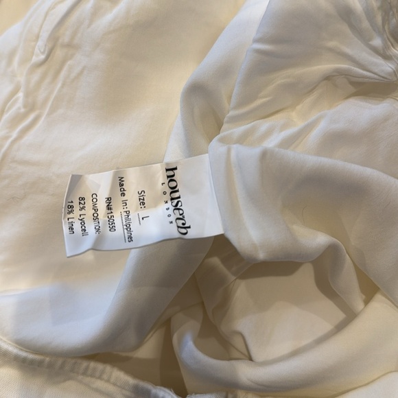 NEW HOUSE OF CB Cleo Drawstring White linen Pants Sz L - Picture 6 of 8